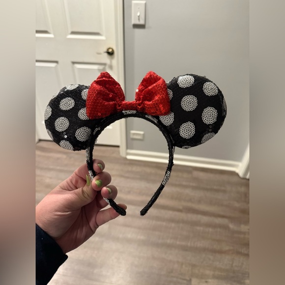 Disney Accessories - Disney Minnie Mouse Ears with Red Bow and Polka Dots